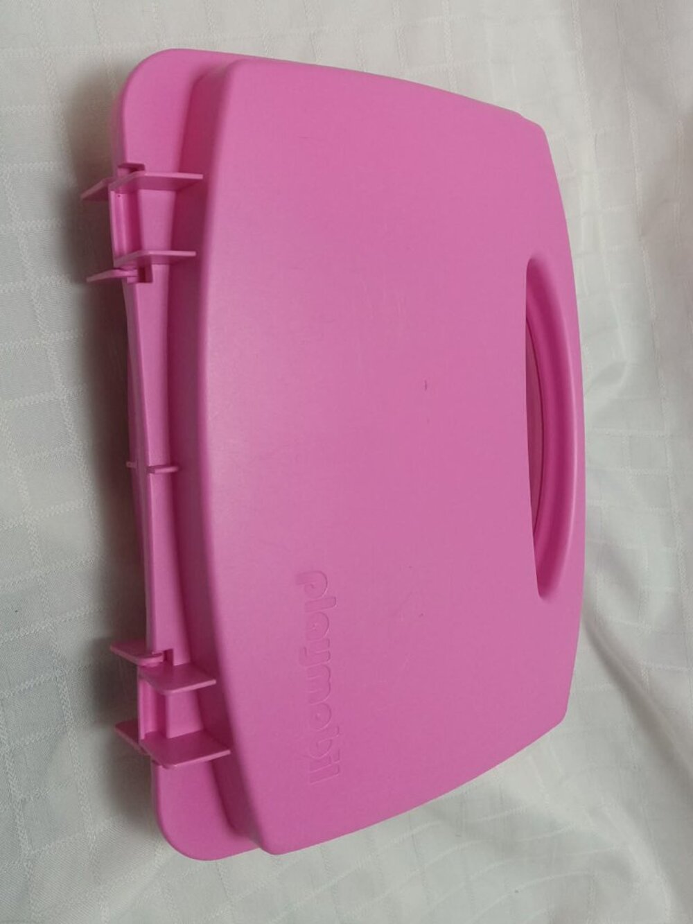 Playmobil pink carrying case made of durable plastic, medium model empty